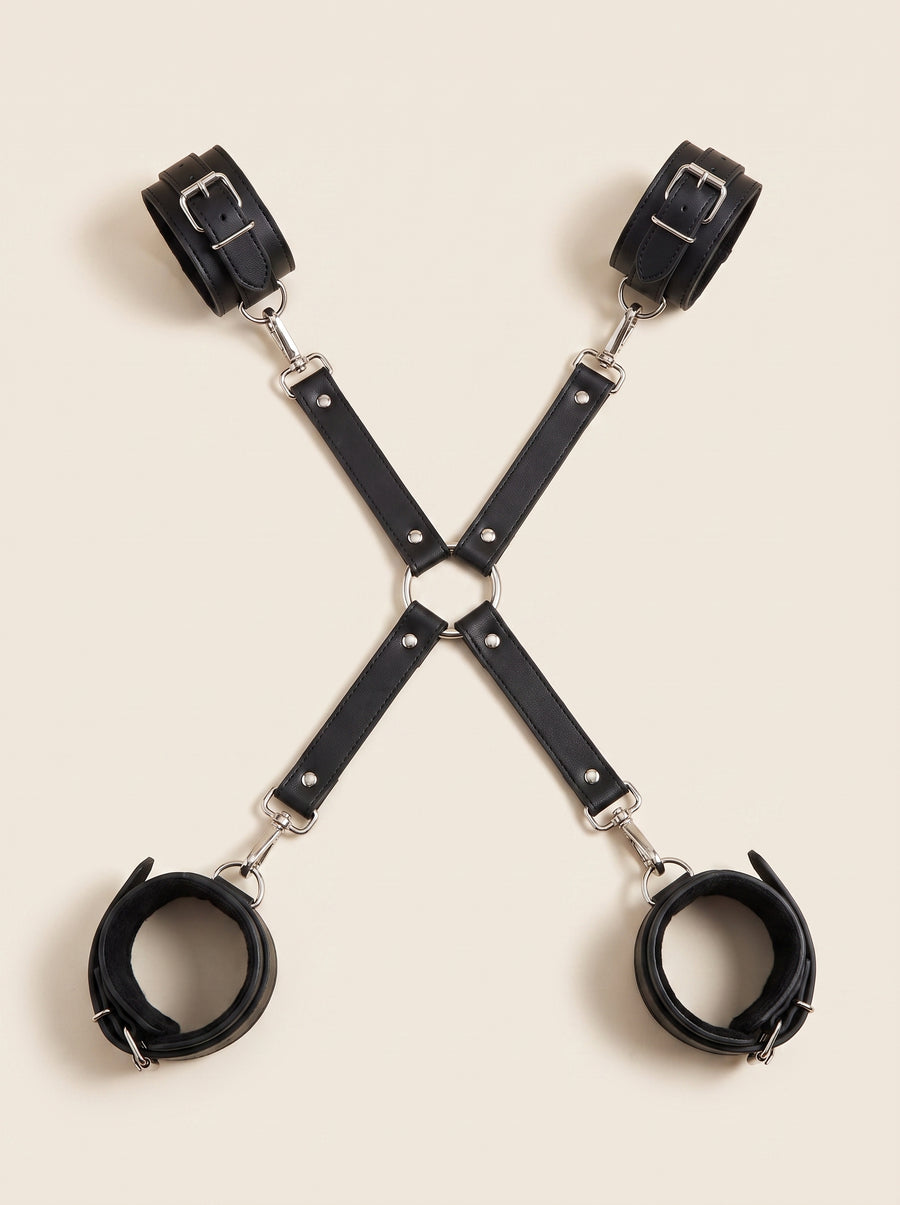 Black Leather Harness with Buckle Details-Harness-Bellascena-bellascena