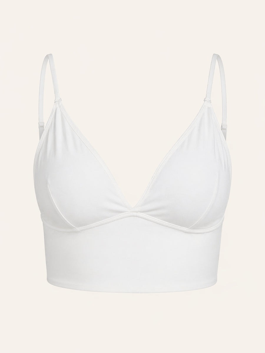 Open Back White Satin Bra with Strappy Details-Bra-Bellascena-White-S-bellascena