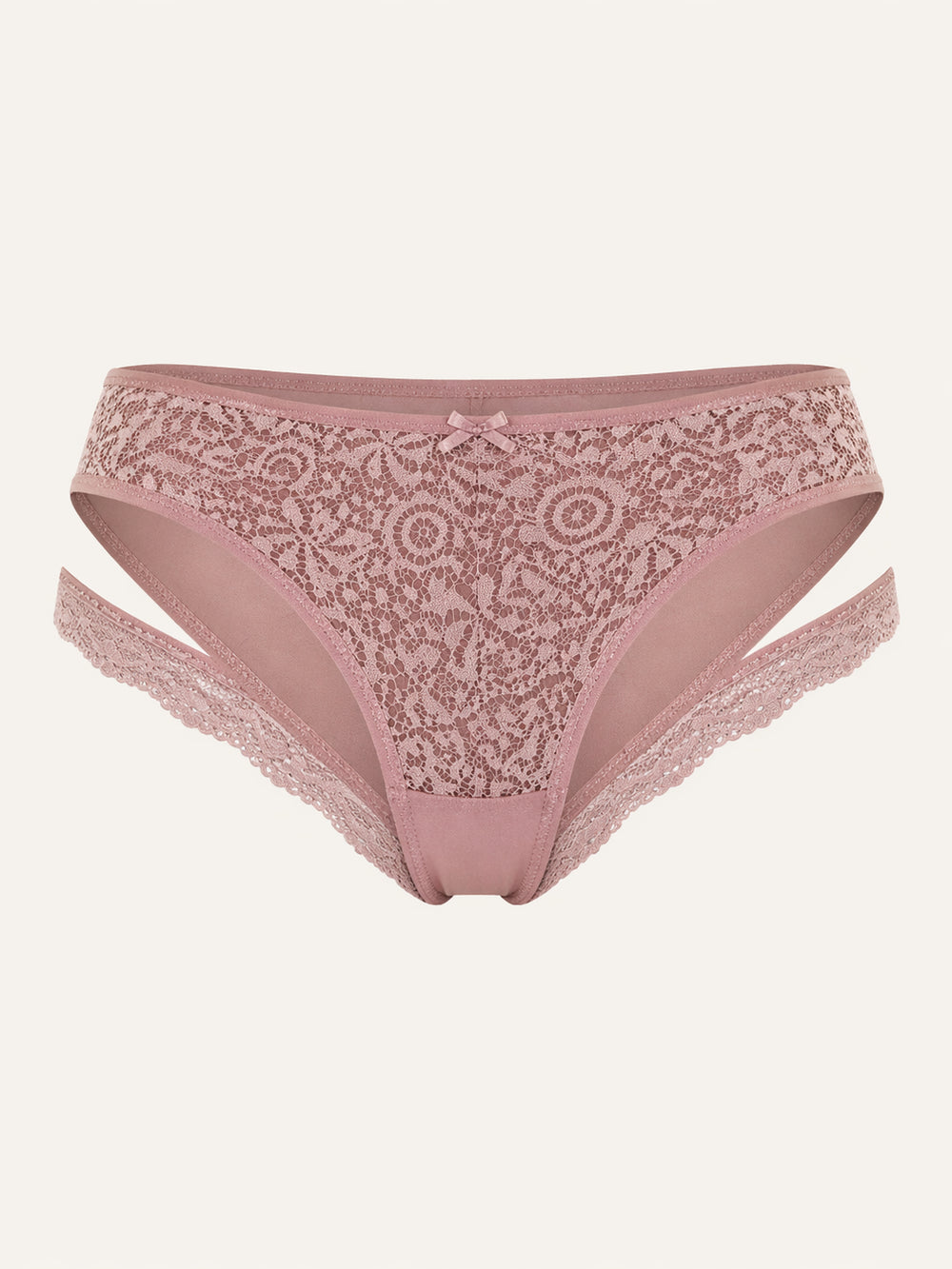 Dusty Pink Lace Panty with Bow Detail