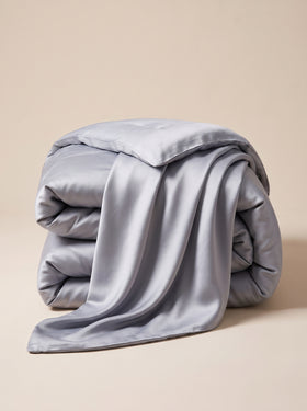 Light Grey Satin Duvet with Glossy Finish-Duvet-Bellascena-bellascena