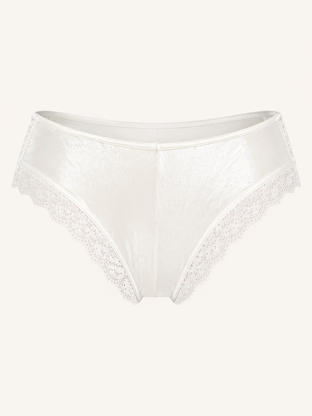 Metallic Floral Satin Panty with Sheer Scalloped Edges