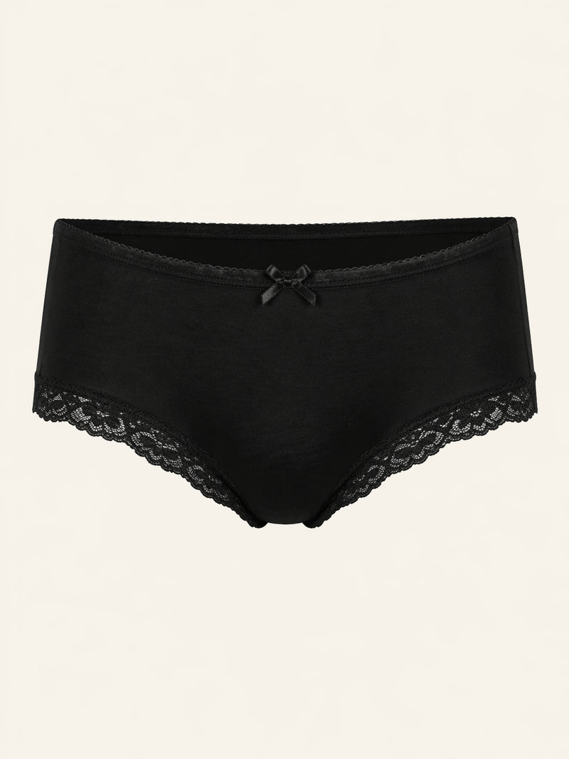 Black Mesh Panty with Lace Trim