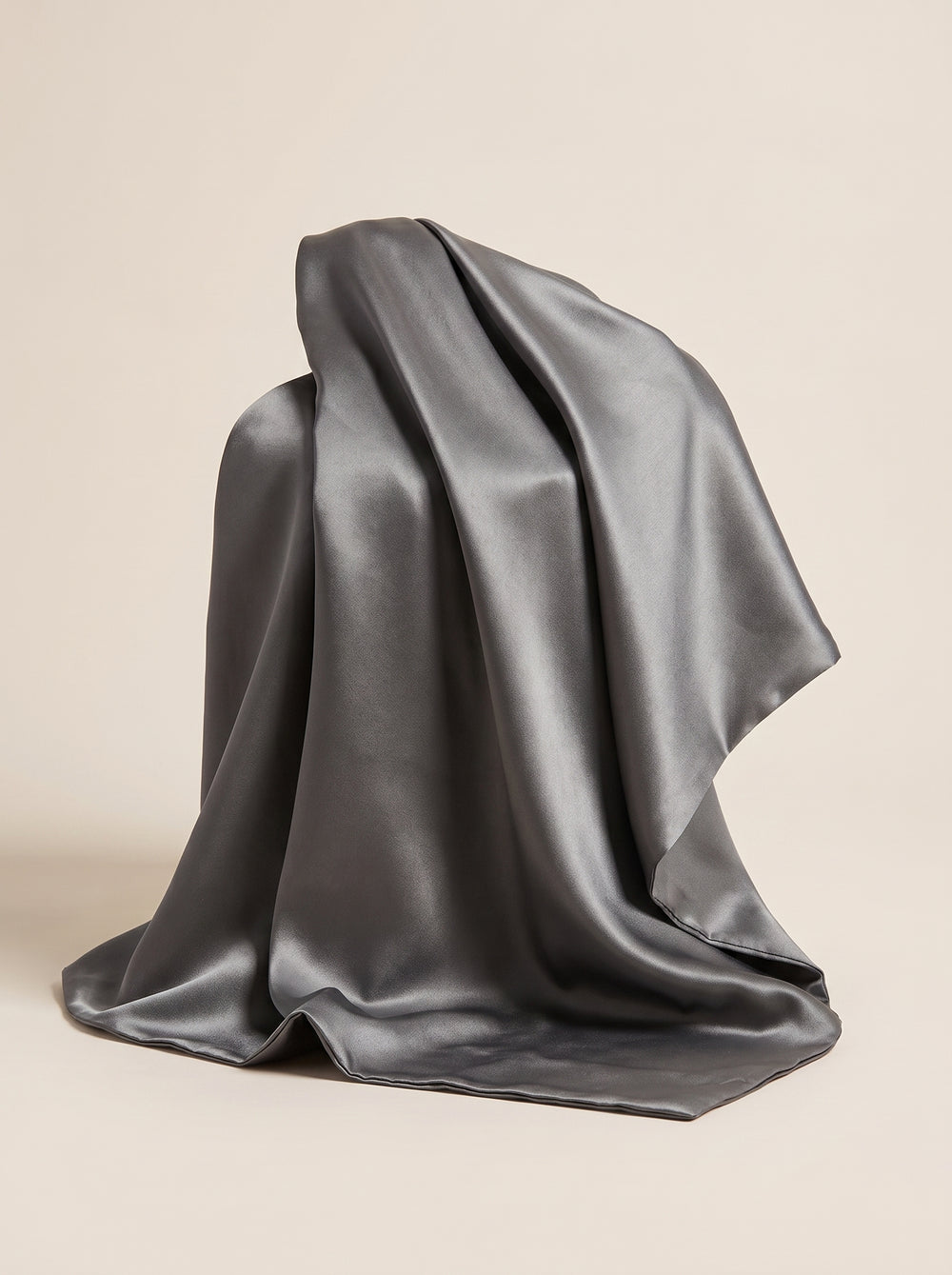 Solid Gray Satin Pillowcase with Luxury Touch