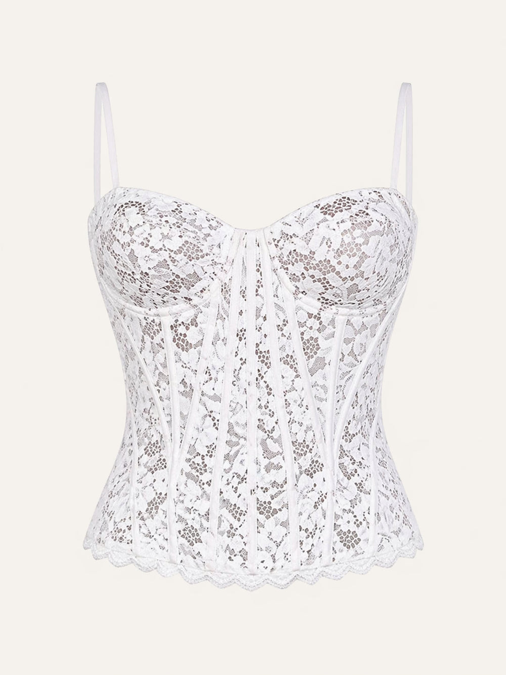 White Lace Corset with Underwire Design